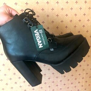 T.U.K. Vegan Leather Platform Heels Brand New with Tags